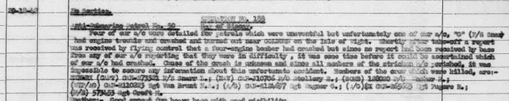operational record of halifax W7768 crash