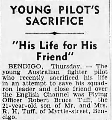 news cutting about bob tuff