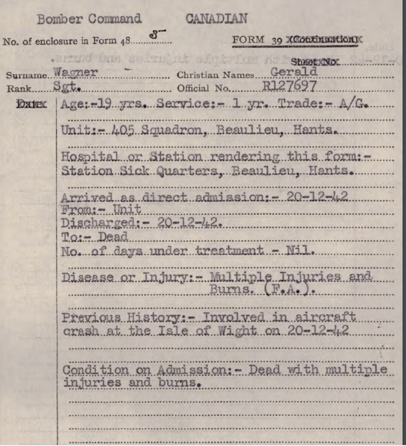 RAF Beaulieu death form